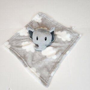 Small Parent's Choice elephant plush lovey security blanket gray white clouds
